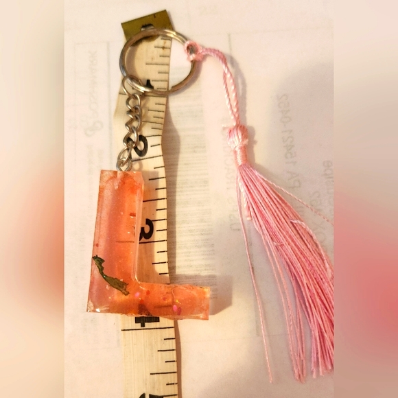 Other - Resign Letter "L" Pink Tassle Keychain